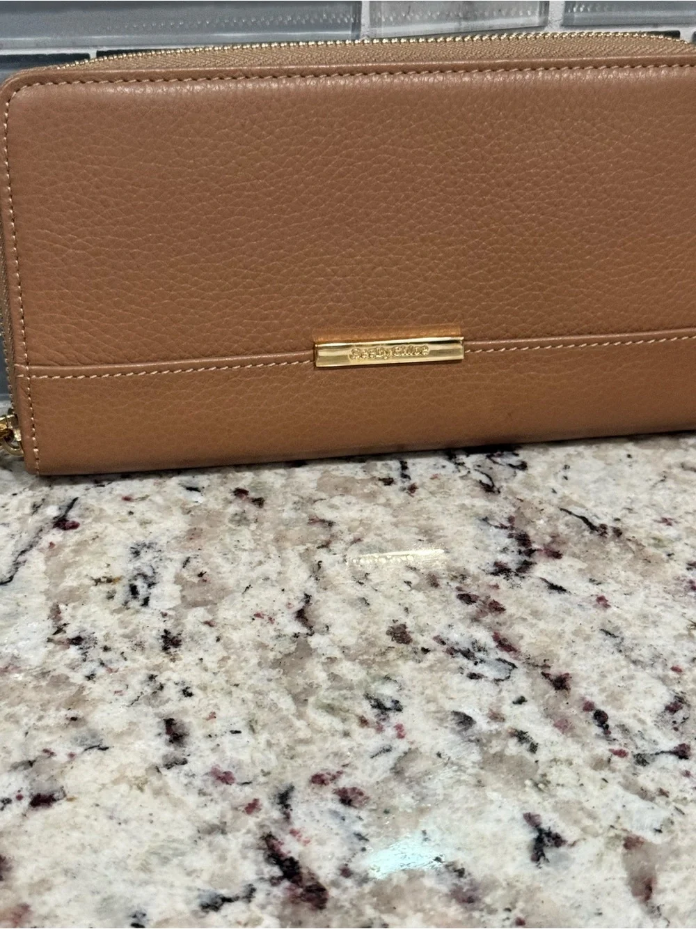 See By Chloé Vicky Brown Zip-Around textured Leather Wallet with Tassel. NWOT